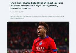 9場(chǎng)比(bǐ)赛打入43球(qiú) 欧冠进球(qiú)盛宴(yàn)让球(qiú)迷(mí)过足瘾