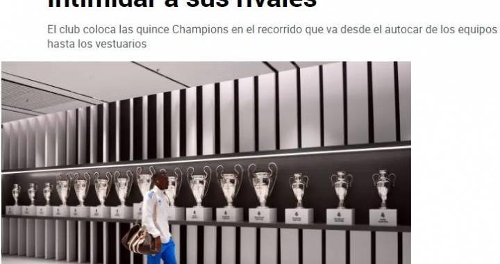 底蕴這(zhè)一块！为震(zhèn)懾(shè)对手，皇(huáng)马在进伯纳乌通道中(zhōng)展示15座欧冠奖杯