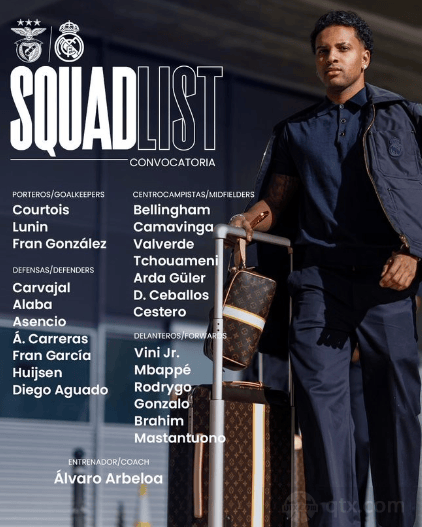 皇家马德里客战本菲卡，力争锁定歐(ōu)冠前八名。